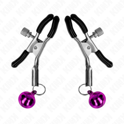 KINK - LILA NIPPELKLEMME MIT EINZELNEN GLOCKEN 6 CM