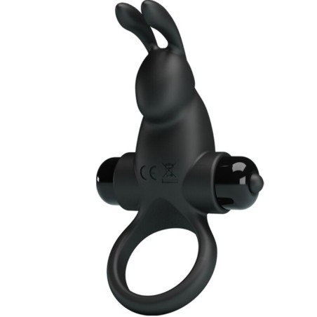 PRETTY LOVE - VIBRATING RING RABBIT CLITORIS STIMULATOR 10 VIBRATIONS BLACK