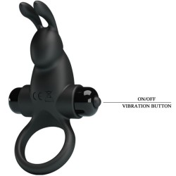 PRETTY LOVE - VIBRATING RING RABBIT CLITORIS STIMULATOR 10 VIBRATIONS BLACK