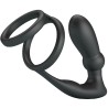 PRETTY LOVE - ANNEAU PÉNIS EMONI PLUG ANAL 12 VIBRATIONS NOIR