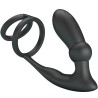 PRETTY LOVE - ANNEAU PÉNIS EMONI PLUG ANAL 12 VIBRATIONS NOIR