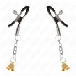 KINK - GOLDENE NIPPELKLEMMEN MIT GLOCKENANHÄNGER 6 CM