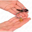 KINK - GOLDENE NIPPELKLEMMEN MIT GLOCKENANHÄNGER 6 CM