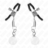 KINK - GLASS BEAD NIPPLE CLAMPS SILVER 6 CM