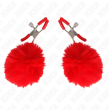 KINK - PINZAS PARA PEZONES CON POMPÓN ROJO 6 CM KINK - PINZAS PARA PEZONES CON POMPÓN ROJO 6 CM
