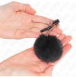 KINK - FAUX FUR BALL NIPPLE CLAMP BLACK 6 CM