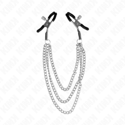 KINK - NIPPLE CLAMPS WITH 3 CHAINS SILVER 20-23-28 CM