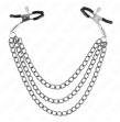 KINK - NIPPELKLEMMEN MIT 3 KETTEN SCHWARZ 20-23-28 CM
