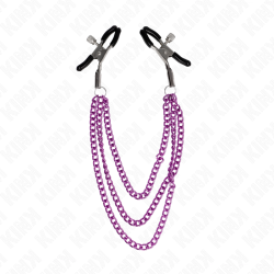 KINK - PINCES À METELIER AVEC 3 CHAÎNES VIOLET 20-23-28 CM