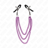 KINK - NIPPLE CLAMPS WITH 3 CHAINS PURPLE 20-23-28 CM