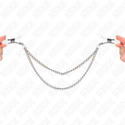 KINK - NIPPLE CLAMPS WITH 2 THIN CHAINS SILVER 20-23 CM
