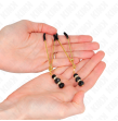 KINK - PINZAS PARA PEZONES DORADA FINA CON TRIPLE BOLA DE VIDRIO NEGRO 7 CM KINK - PINZAS PARA PEZONES DORADA FINA CON TRIPLE BOLA DE VIDRIO NEGRO 7 CM