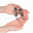 KINK - JAPANISCHE KLEEBLATT-NIPPELKLAMMERN MIT KLEINEN KETTEN SILBER