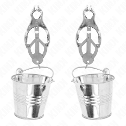 KINK - JAPANISCHE KLEEBLATT-NIPPELKLAMMERN MIT EIMER SILBER