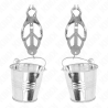 KINK - JAPANESE CLOVER NIPPLE CLAMPS WITH BUCKETS SILVER