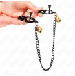 KINK - FLACHE KETTE NIPPELKLEMMEN UND GLOCKE SILBER 30 CM
