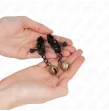 KINK - PINZAS PARA PEZONES PLANAS NEGRO CON CASCABEL 7 CM KINK - PINZAS PARA PEZONES PLANAS NEGRO CON CASCABEL 7 CM