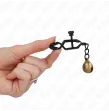 KINK - PINZAS PARA PEZONES PLANAS NEGRO CON CASCABEL 7 CM KINK - PINZAS PARA PEZONES PLANAS NEGRO CON CASCABEL 7 CM