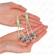 KINK - PINZAS PARA PEZONES LUMINOSAS FORMA CALABERA CON CASCABEL SONORO AJUSTABLE VERDE - PLATEADO KINK - PINZAS PARA PEZONES LUMINOSAS FORMA CALABERA CON CASCABEL SONORO AJUSTABLE VERDE - PLATEADO