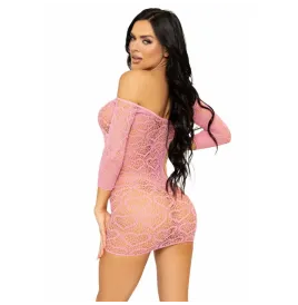 LEG AVENUE - MINIABITOHEART IN RETE TAGLIA UNICA - ROSA