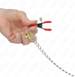 KINK - PINZAS PARA PEZONES Y CLÍTORIS ROJAS CON CASCABEL DORADO Y CADENA 30 CM KINK - PINZAS PARA PEZONES Y CLÍTORIS ROJAS CON CASCABEL DORADO Y CADENA 30 CM