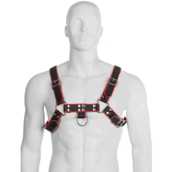 LEATHER BODY - CHAIN HARNESS III BLACK - RED