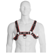 LEATHER BODY - CATENA HARNESS III NERO - ROSSO LEATHER BODY - CATENA HARNESS III NERO - ROSSO
