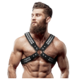 FETISH SUBMISSIVE ATTITUDE - HERREN-HALSBAND AUS ÖKOLEDER MIT GEKREUZTER BRUST UND NIETEN FETISH SUBMISSIVE ATTITUDE - HERREN-HALSBAND AUS ÖKOLEDER MIT GEKREUZTER BRUST UND NIETEN