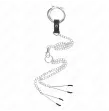 KINK - ANNEAU PÉNIS EN MÉTAL TRIPLE CHROME 3 CM À 4,5 CM AVEC CHAÎNE EN MÉTAL DE 26 CM ET PINCES À TÉTONS