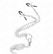 KINK - TRIPLE CHROME METAL PENIS RING 3.8 CM TO 5 CM WITH 26 CM METAL CHAIN AND NIPPLE CLAMPS MODEL 1