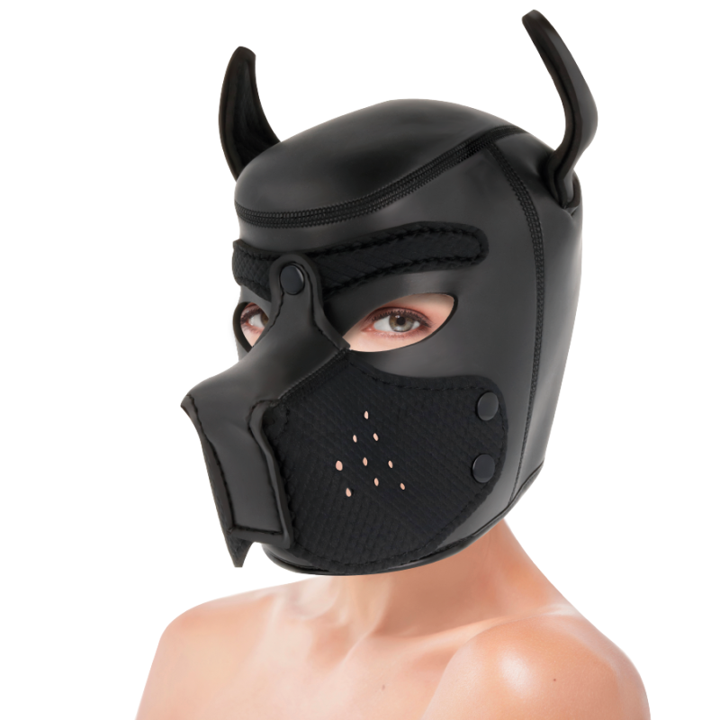 DARKNESS - NEOPREN-HUNDEMASKE MIT ABNEHMBARER MAULE L DARKNESS - NEOPREN-HUNDEMASKE MIT ABNEHMBARER MAULE L