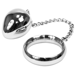 METAL HARD - ANNEAU PÉNIEN 45MM CHAÎNE AVEC BILLE MÉTALLIQUE