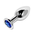 METAL HARD - PLUG ANAL BLEU DIAMANT PETIT 5,71CM