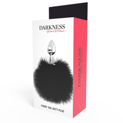 DARKNESS - EXTRA ANAL BUTTPLUG WITH TAIL BLACK 7 CM