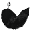 DARKNESS - PLUG ANAL ARGENT 8 CM AVEC QUEUE NOIRE DARKNESS - PLUG ANAL ARGENT 8 CM AVEC QUEUE NOIRE