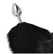 DARKNESS - PLUG ANALE ARGENTO 8 CM CON CODA NERA