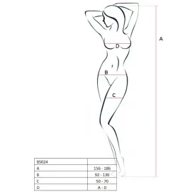 PASSION - WOMAN BS024 BODYSTOCKING BLANCO TALLA ÚNICA
