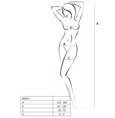 PASSION - WOMAN BS024 WHITE BODYSTOCKING ONE SIZE