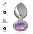 INTENSE - PLUG ANALE IN METALLO ALLUMINIO CON CRISTALLO VIOLA MISURA S