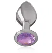 INTENSE - PLUG ANALE IN METALLO ALLUMINIO CON CRISTALLO VIOLA MISURA S