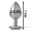 INTENSE - PLUG ANALE IN METALLO ALLUMINIO CON CRISTALLO VIOLA MISURA S