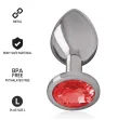 INTENSE - PLUG ANAL EN MÉTAL ALUMINIUM AVEC CRISTAL ROUGE TAILLE L INTENSE - PLUG ANAL EN MÉTAL ALUMINIUM AVEC CRISTAL ROUGE TAILLE L