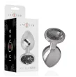 INTENSE - ANALPLUG AUS ALUMINIUMMETALL MIT SCHWARZEM KRISTALL, GRÖSSE S INTENSE - ANALPLUG AUS ALUMINIUMMETALL MIT SCHWARZEM KRISTALL, GRÖSSE S