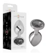 INTENSE - PLUG ANALE IN METALLO ALLUMINIO CON VETRO NERO TAGLIA L INTENSE - PLUG ANALE IN METALLO ALLUMINIO CON VETRO NERO TAGLIA L