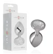 INTENSE - ALUMINUM METAL ANAL PLUG WITH SILVER CRYSTAL SIZE S INTENSE - ALUMINUM METAL ANAL PLUG WITH SILVER CRYSTAL SIZE S