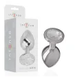 INTENSE - ALUMINUM METAL ANAL PLUG WITH SILVER CRYSTAL SIZE M INTENSE - ALUMINUM METAL ANAL PLUG WITH SILVER CRYSTAL SIZE M