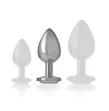 INTENSE - ALUMINIUM-METALL-ANALSPLUG MIT SILBERNEM KRISTALL, GRÖSSE M INTENSE - ALUMINIUM-METALL-ANALSPLUG MIT SILBERNEM KRISTALL, GRÖSSE M