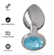 INTENSE - PLUG ANALE IN METALLO ALLUMINIO CON VETRO BLU TAGLIA M INTENSE - PLUG ANALE IN METALLO ALLUMINIO CON VETRO BLU TAGLIA M