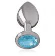 INTENSE - PLUG ANALE IN METALLO ALLUMINIO CON VETRO BLU TAGLIA M INTENSE - PLUG ANALE IN METALLO ALLUMINIO CON VETRO BLU TAGLIA M