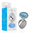 INTENSE - ANALPLUG AUS ALUMINIUMMETALL MIT BLAUEM KRISTALL, GRÖSSE L INTENSE - ANALPLUG AUS ALUMINIUMMETALL MIT BLAUEM KRISTALL, GRÖSSE L
